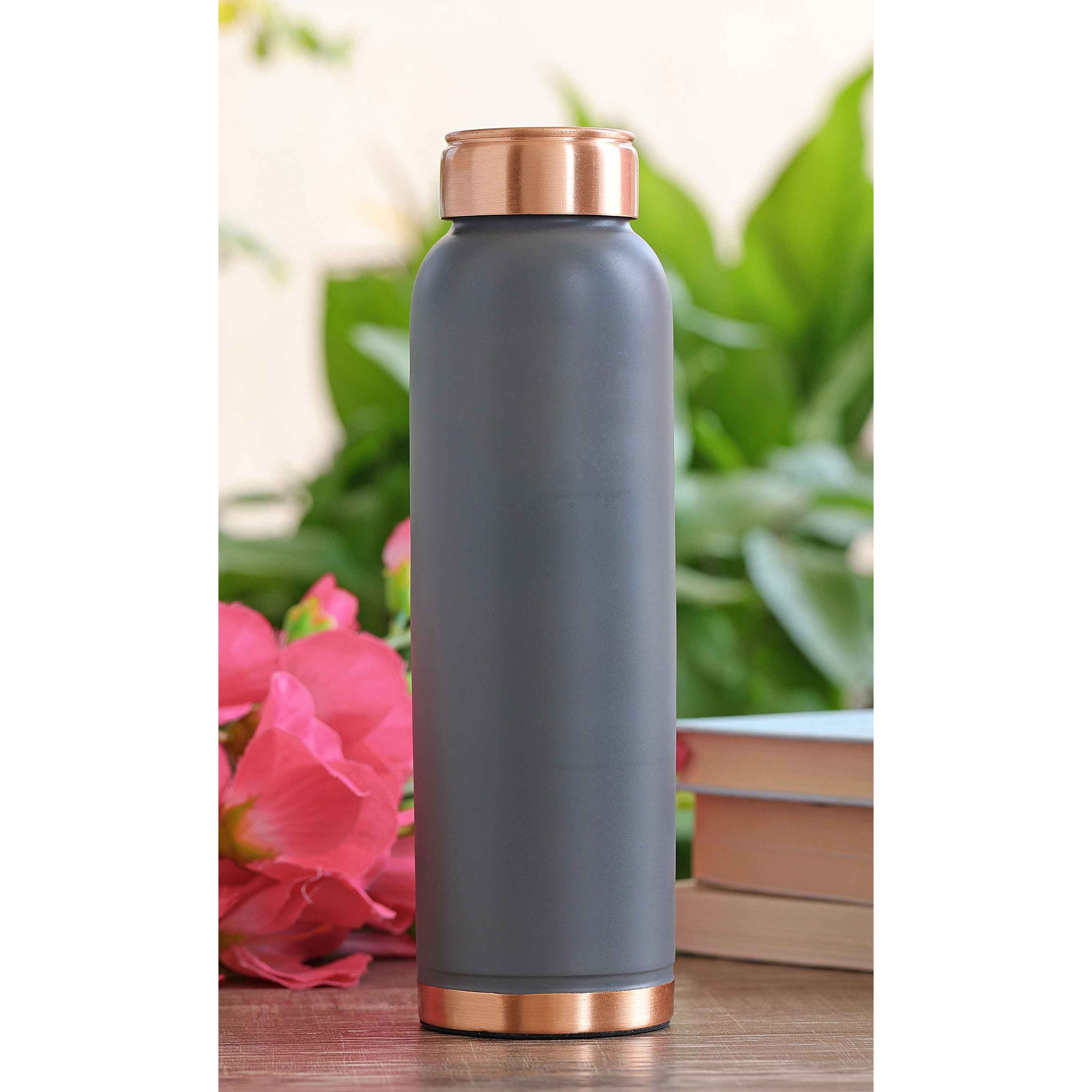Personalized copper silk finish ergonomic water bottle gray - 900 ML 176